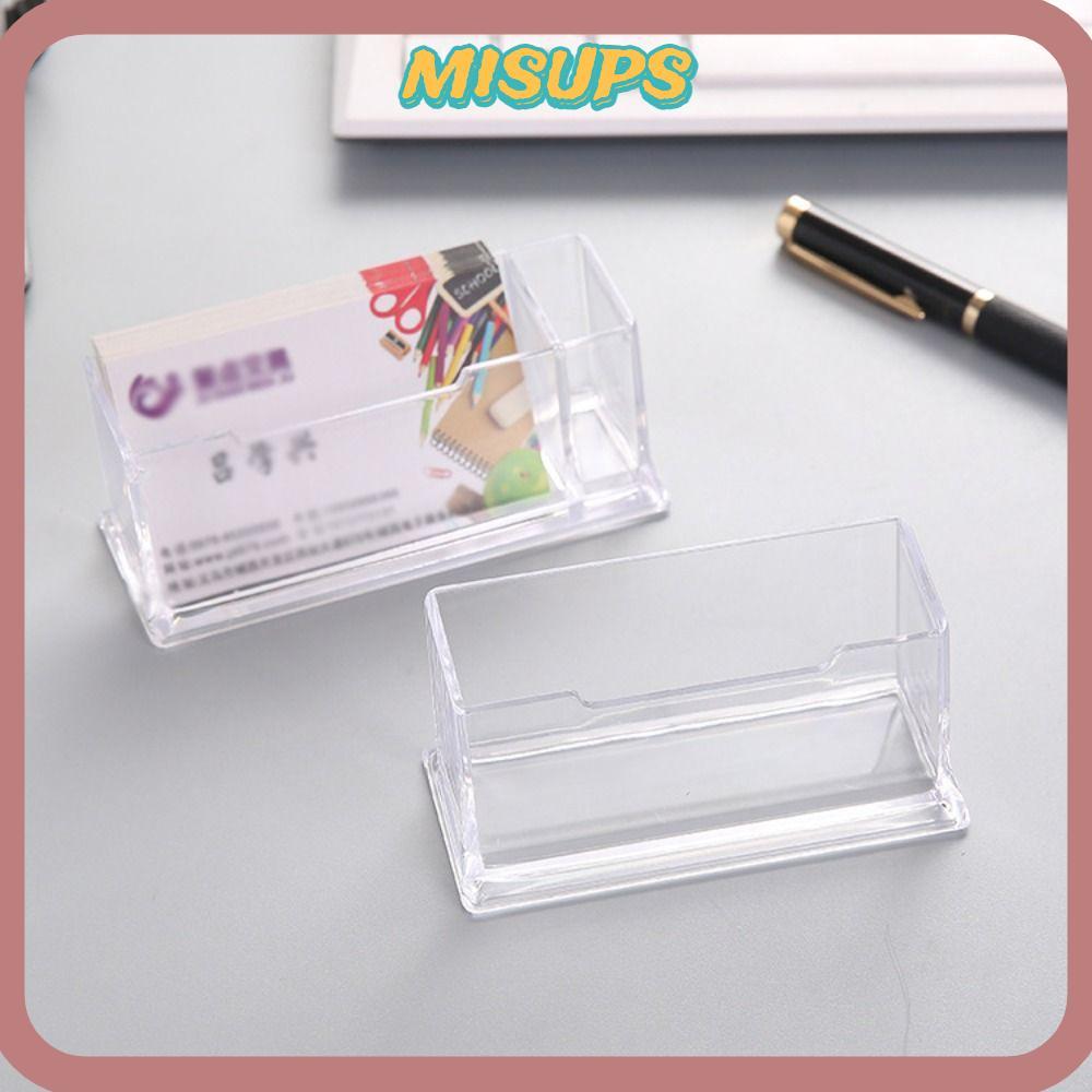 MISUPS Business Card , Creative Location Card Organizer Desktop Shelf Box, Durable Acrylic Transpare
