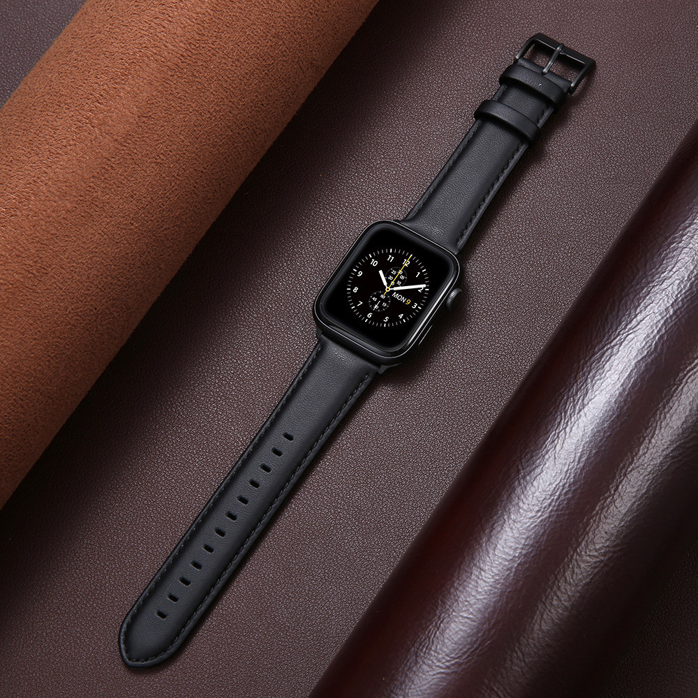 เหมาะสําหรับ Apple Watch หนังแท้ Apple watch10 สาย Crazy Horse รูปแบบสีน้ําตาล iwatch9 สายรัดข้อมือห