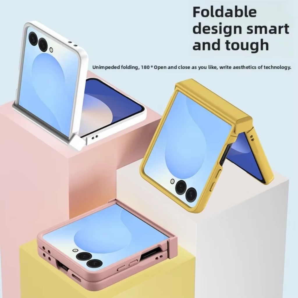 ปลอกสําหรับ Samsung Galaxy Z Flip 8 7 6 5 4 3 5G เคสโทรศัพท์สําหรับ Flip8 Flip7 Flip6 Flip5 สีทึบเต็มห่อผิวรู้สึกบานพับป้องกันปกแข็งพลาสติก