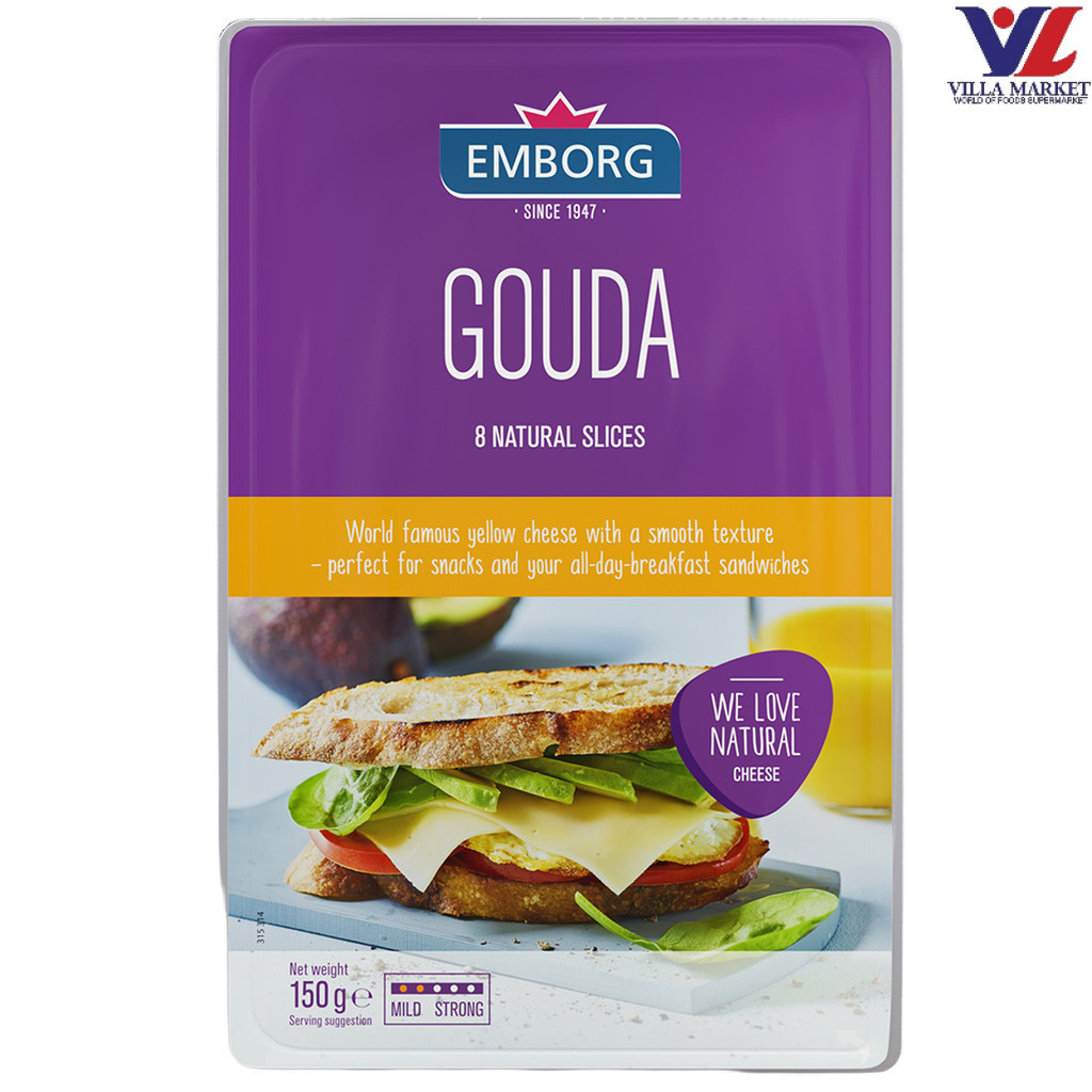 [สินค้าส่งด่วน] [5249] Emborg Sliced Gouda Cheese เอ็มบอร์ก กูร์ดาชีสชนิดแผ่น