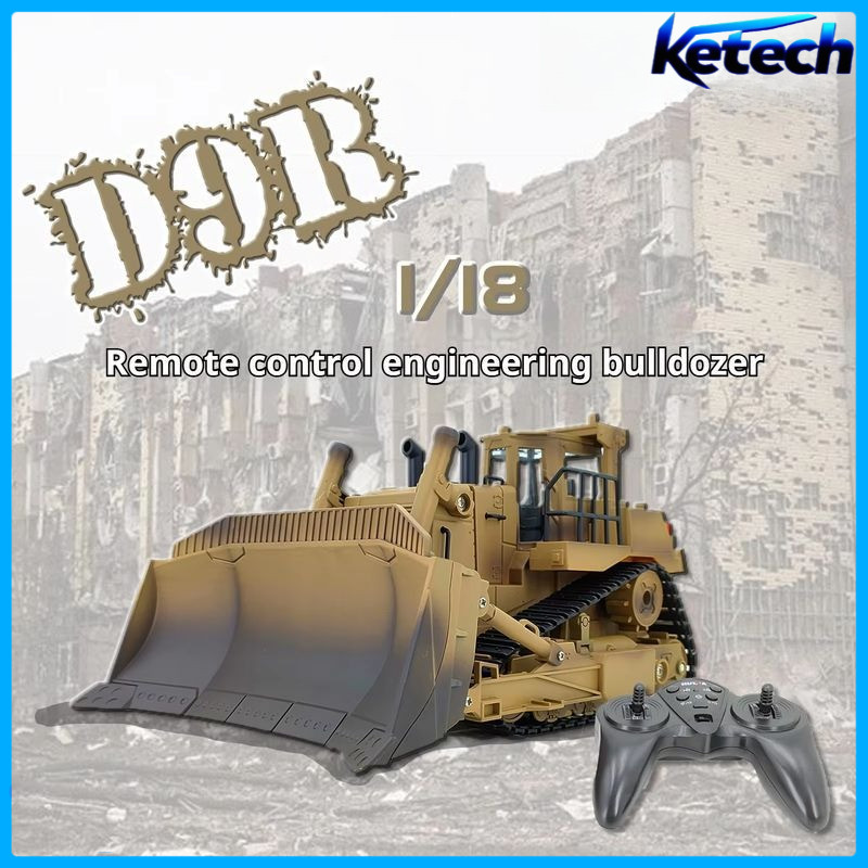 มัลติฟังก์ชั่ RC Bulldozer D9R 1:18 Scale รีโมทคอนโทรลวิศวกรรมยานพาหนะ RC รถก่อสร้างของเล่นเด็กวันหย