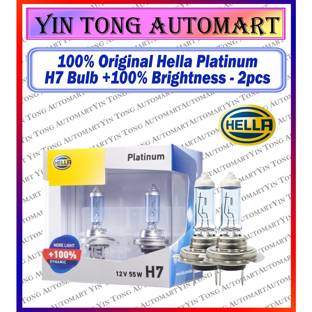 HELLA PLATINUM H7 BULB +100% BRIGHTNESS (2 ชิ้น)