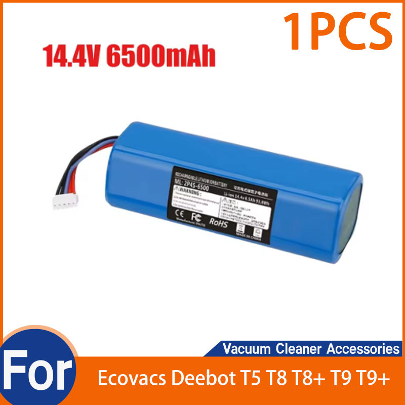 14.4V 6500mAh แบตเตอรี่เครื่องดูดฝุ่นสําหรับ Ecovacs Deebot T5 / T8 / T8 + / T9 / T9 + สําหรับ Deebo