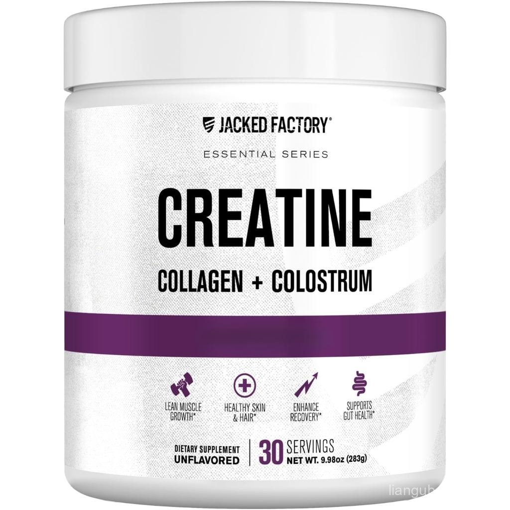 Jacked Factory Creatine สําหรับผู้หญิง Creatine Monohydrate พร้อมคอลลาเจน + Colostrum to port Workou