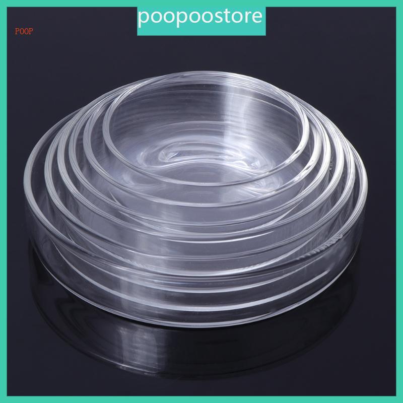 POOP แก้ว Feeders จาน 3 9 3 5 3 2 2 4 นิ้วชามกลมโปร่งใส