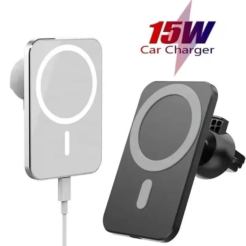 15W Magnetic Wireless Car Charger โทรศัพท์มือถือ Magsafing Wireless Charger Car Mount Magnetic Holde