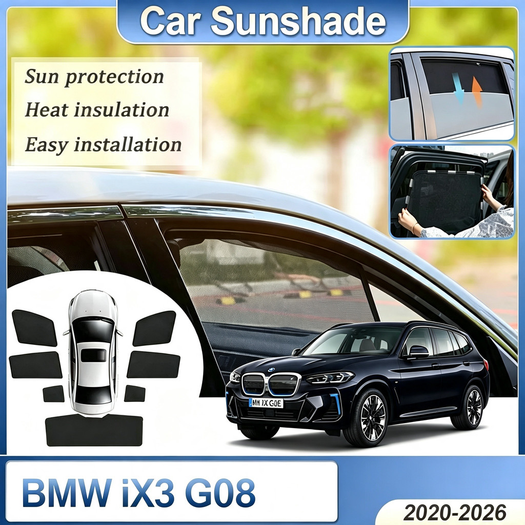 READY STOCK สําหรับ BMW iX3 G08 2020-2026 MagneticSunshade Sun Visors บล็อก UV Rays รถอุปกรณ์เสริม