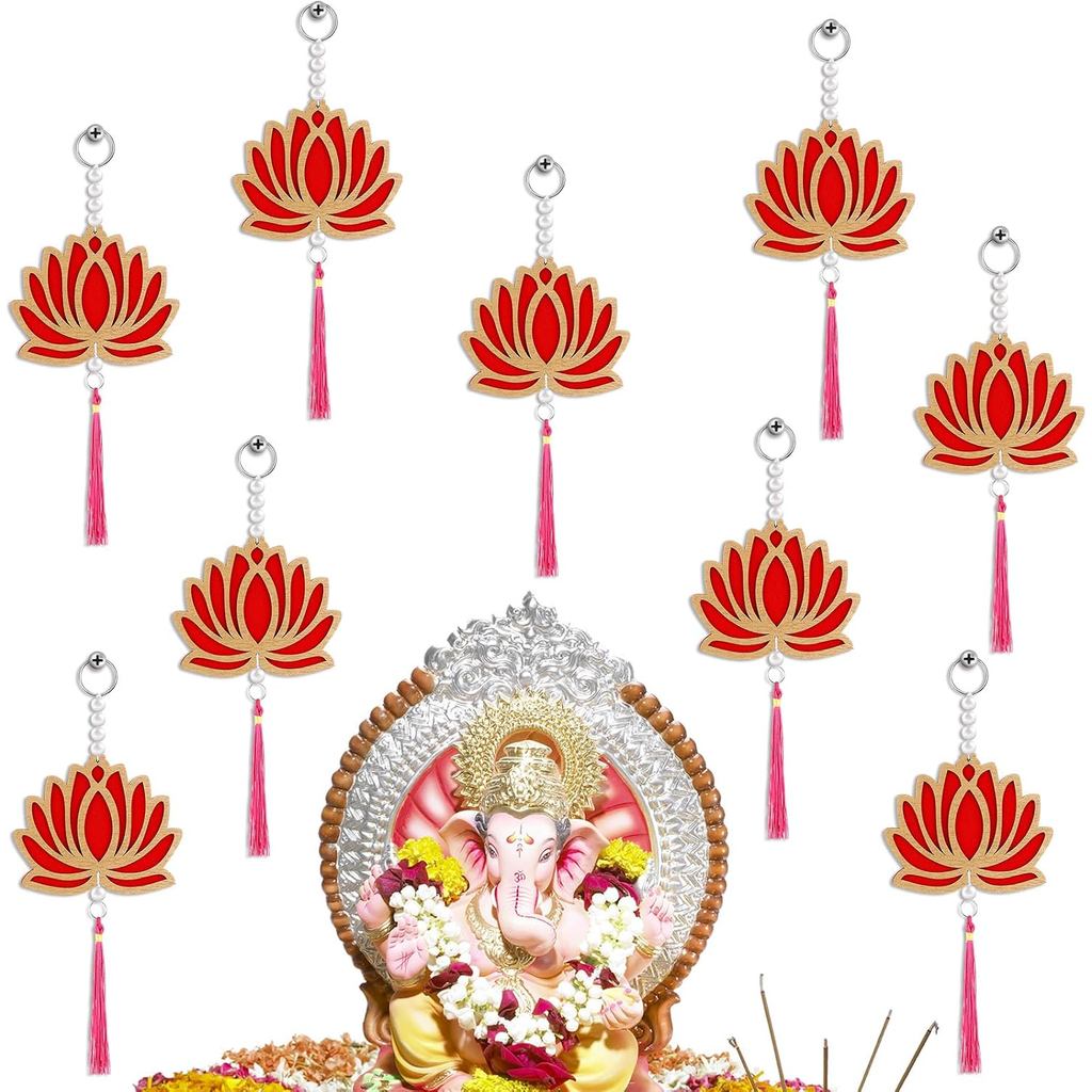 Deepavali ตกแต่งรายการ Lotus ตกแต่งพู่สไตล์ Diwali ดอกไม้ Garlands Diwali แขวนผนังสําหรับ Home Templ