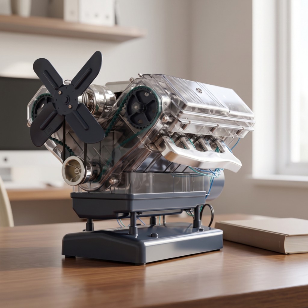 V8 Engine Model Kit Mechanical Mini V8 Engine Kit Desktop Visiblesibles for Hobbyists, Desk Display 