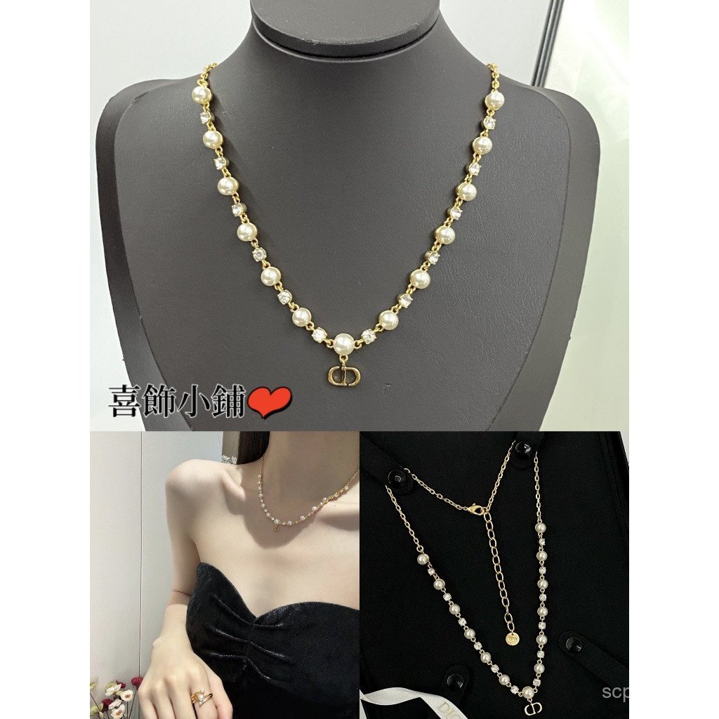 สไตล์ใหม่คริสตัลเพชรตัวอักษรมุกซีดีสร้อยคอผู้หญิงสั้นChoker 0AFK