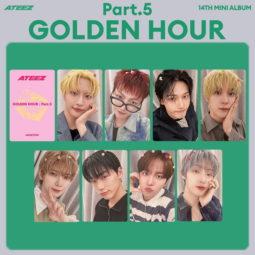 ATEEZ อัลบั้ม GOLDEN HOUR PART 5 Mergandise Bonus Card การ์ดอัลบั้ม HELLO82 Bonus Photo Card