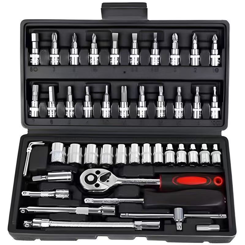 บล็อกชุด ชุดเครื่องมือ ประแจ ชุดบล็อก 46 ชิ้น ขนาด 1/4 Socket Set ชุดเครื่องมือช่าง