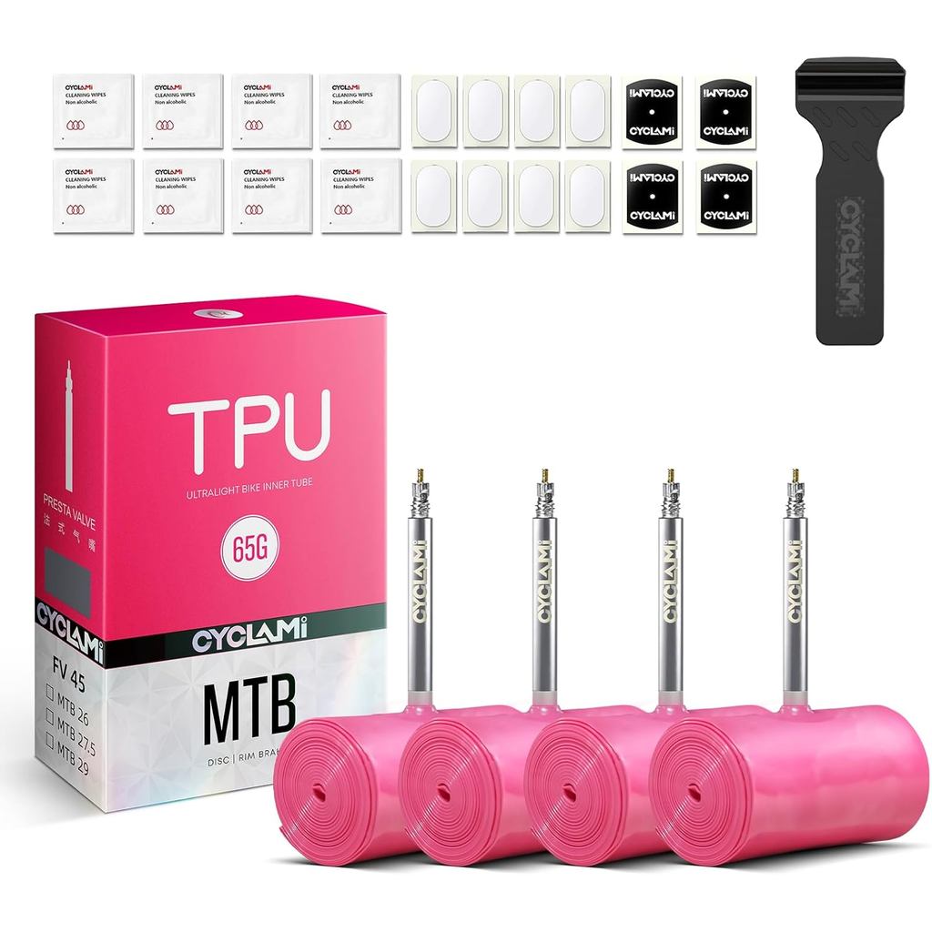 4-Pack TPU Inner Tube MTB 29, Ultralight 65g Mountain Bike Tube ใช้งานร่วมกับ 29 x 1.9/2.0/2.1/2.2/2