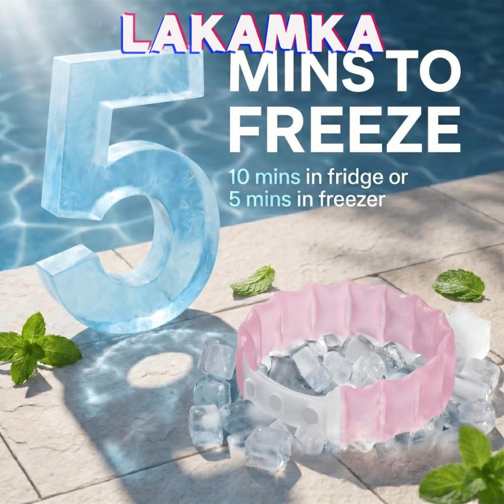 LAKAMKA คอ Cooling แหวน, PCM Polymer Reusable คอ Cooling Tube, แบบพกพา TPU สวมใส่ Fast Cooling คอคอใ