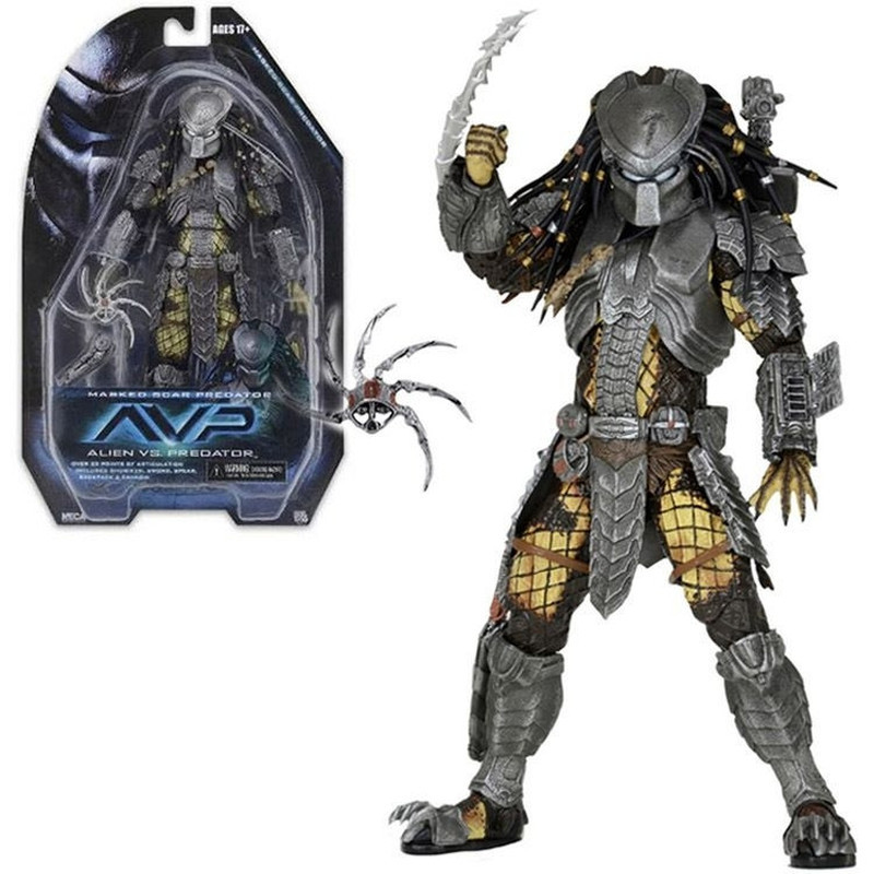【พร้อมส่ง】predator figure model neca 铁血战士 手办 人偶 feral ฟิกเกอร์ Ultimate Elder Predator mask scar mod