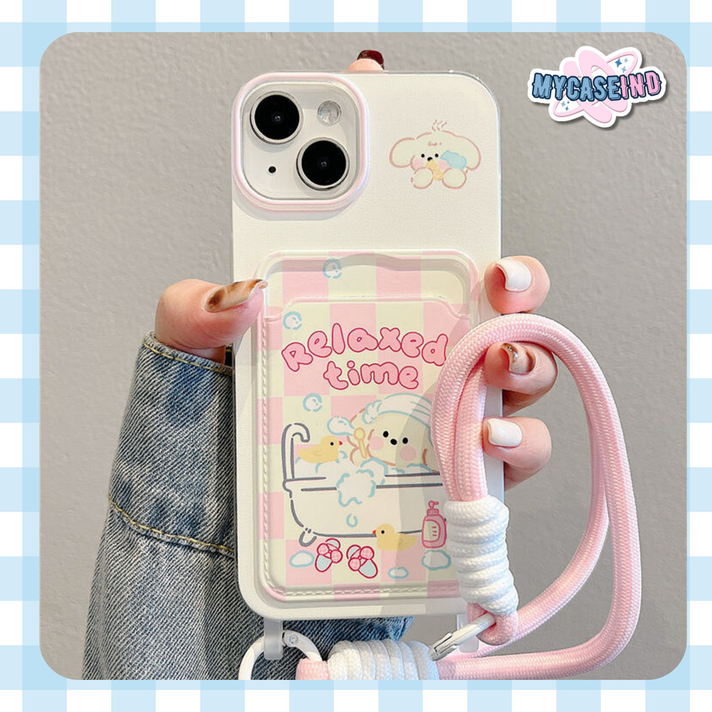 [MYCASEIND] พิมพ์ CLEAR CARD CASE RELAXED DOG สําหรับ samsung a36 a56 a16 m20 m31 m30s m21 a01 a02 j