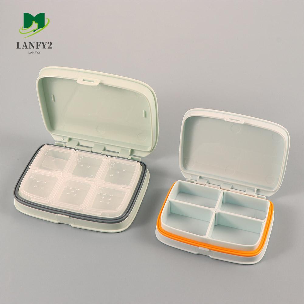 ALANFY Pill Case สะดวกคุณภาพสูง Pill Box Pill Organizer Case 4/6 Grid Weekly Storage Box