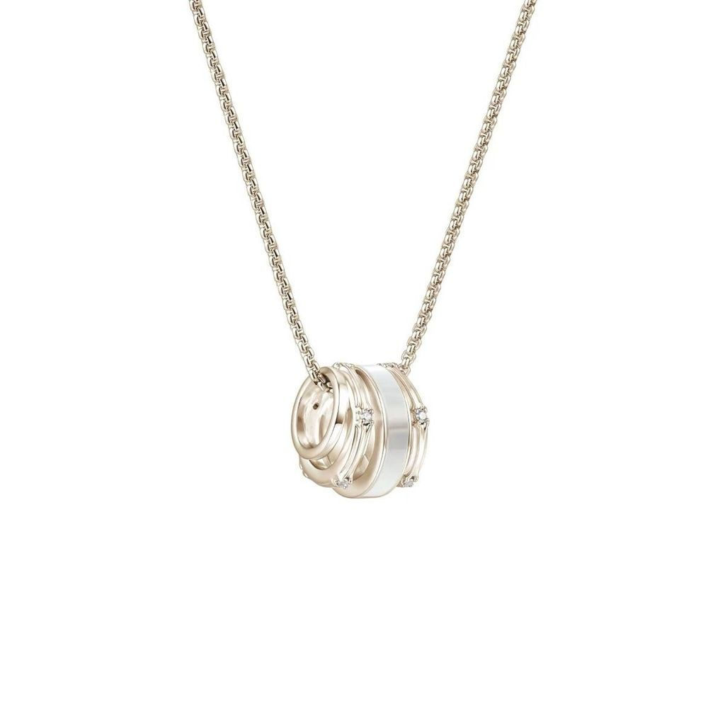 สามไอริสย้อนยุคโซ่กาแฟสร้อยคอไทเทเนียม Mother-of-Pearl Passepartout Clavicle เครื่องประดับ Multi-Cir
