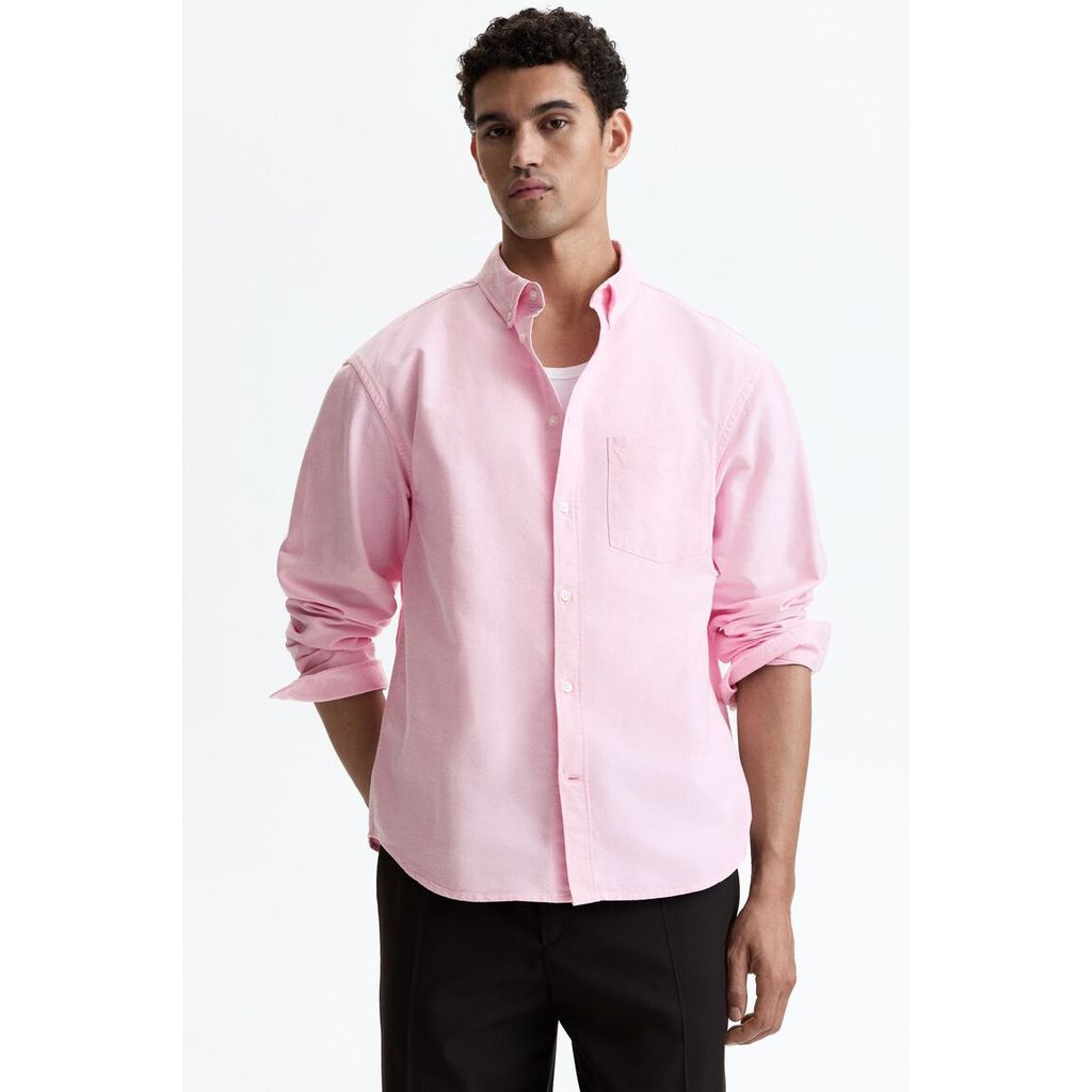 H&M(เอชแอนด์เอ็ม) เสื้อเชิ้ต Oxford แบบ Regular Fit ผู้ชาย 1257417_10