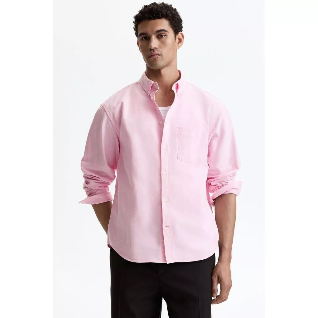 H&M(เอชแอนด์เอ็ม) เสื้อเชิ้ต Oxford แบบ Regular Fit ผู้ชาย 1257417_10