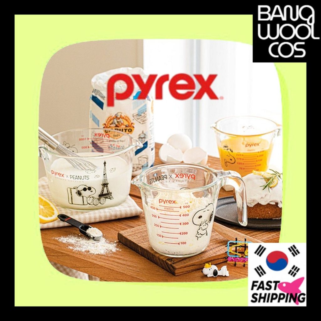 Pyrex x Peanuts / ถ้วยตวงแก้ว Snoopy 250ml / 500ml / 1000ml / จัดส่งจากเกาหลี