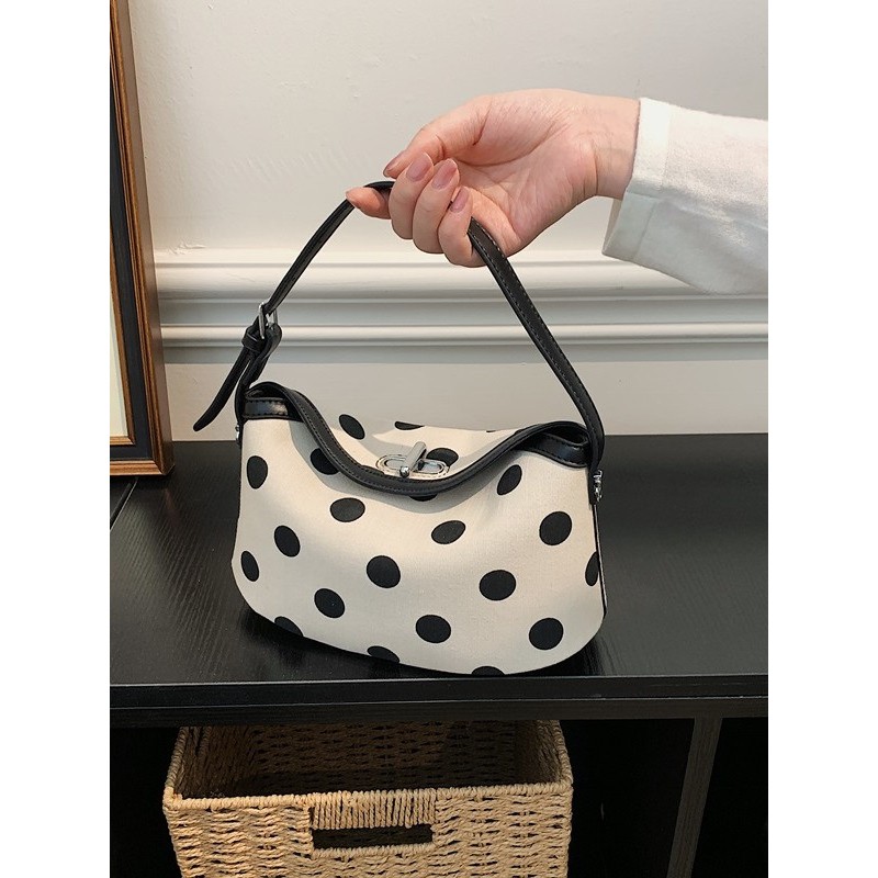 SUMEER SHOP Polka Dot Sling Bag Simple Bucket Bag High Value Popular Womens Bag Niche Handbag