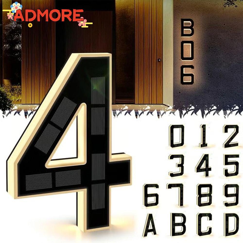 ADMORE House Numbers, Powered IP44 Waterproof LED Address Numbers, Energy Efficent ขนาด 6.7 นิ้ว LED