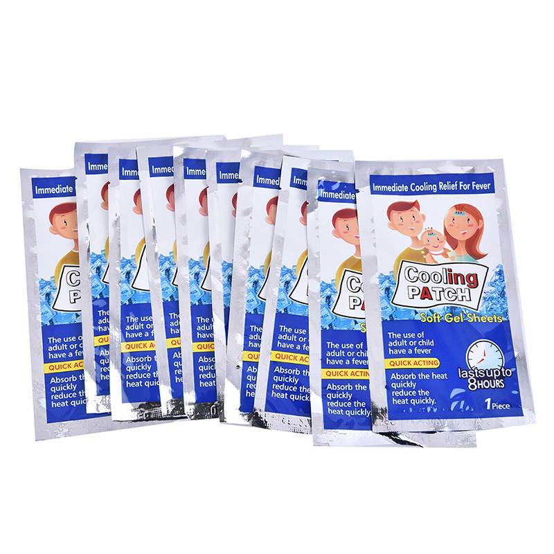 Csndicesil 10 ชิ้น/ถุง Pain Relief Baby Fever Patch นํา Fever Down Cooling Gel สําหรับอาการปวดหัว