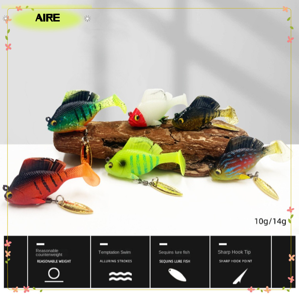 AIRE เหยื่อเบสนุ่มพร้อมตะขอตะกั่ว, Dark Sleeper Jig SwimBait, เหยื่อพลาสติกอ่อน Pike