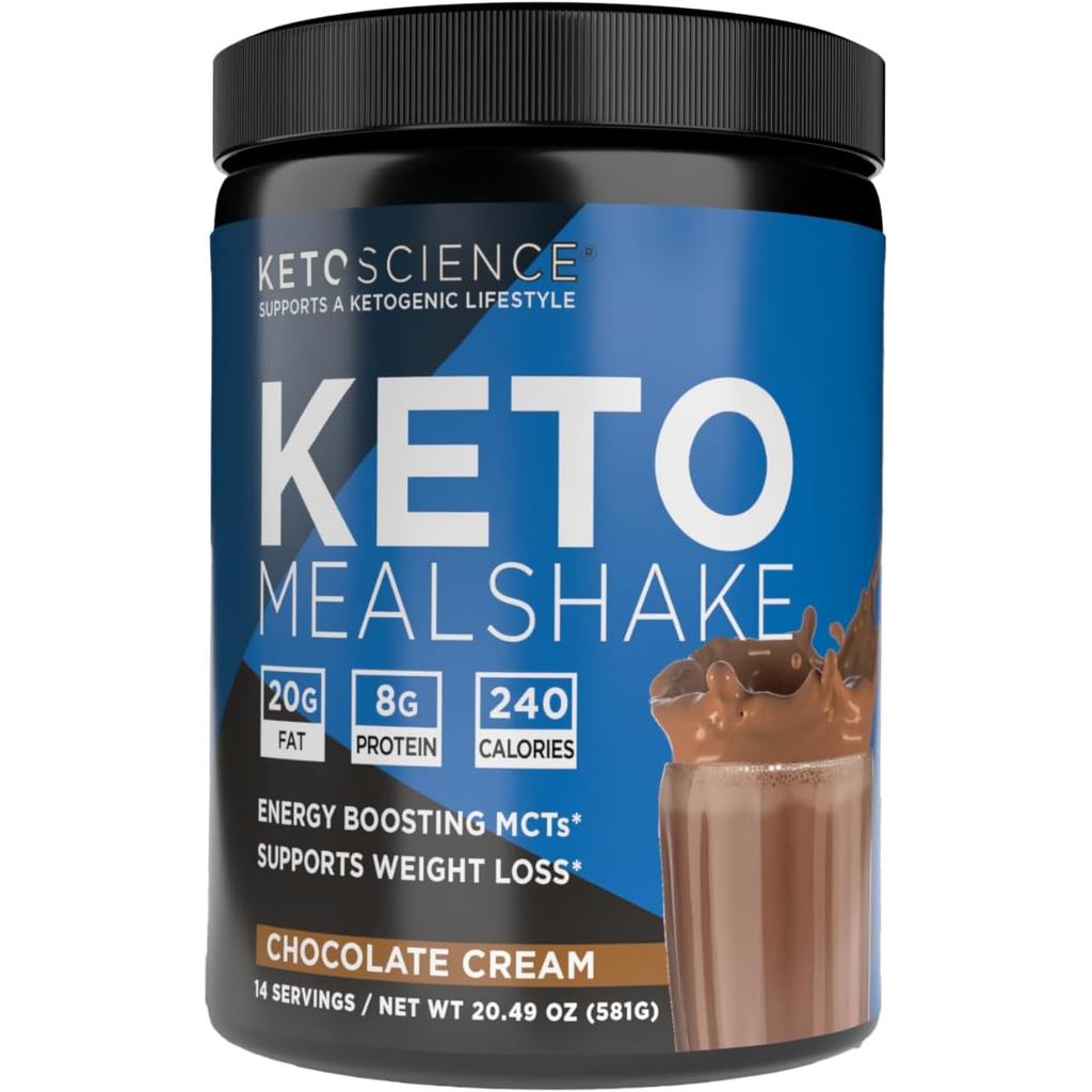 Keto Science Keto Shake Powder – อาหารทดแทนด้วย MCT Oil, คอลลาเจน, โปรตีน – อาหารเสริมคีโตสําหรับการ