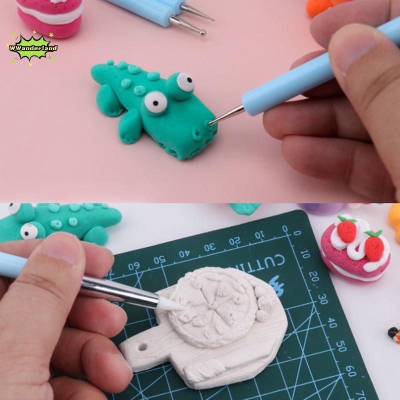[WWanderland] 5 ชิ้น/เซ็ตซิลิโคน Clay Sculpting เครื่องมือสําหรับแปรงการสร้างแบบจําลอง Dotting เล็บเครื่องปั้นดินเผา Clays เครื่องมือ DIY แกะสลักเซรามิคประติมากรรม [ใหม่]