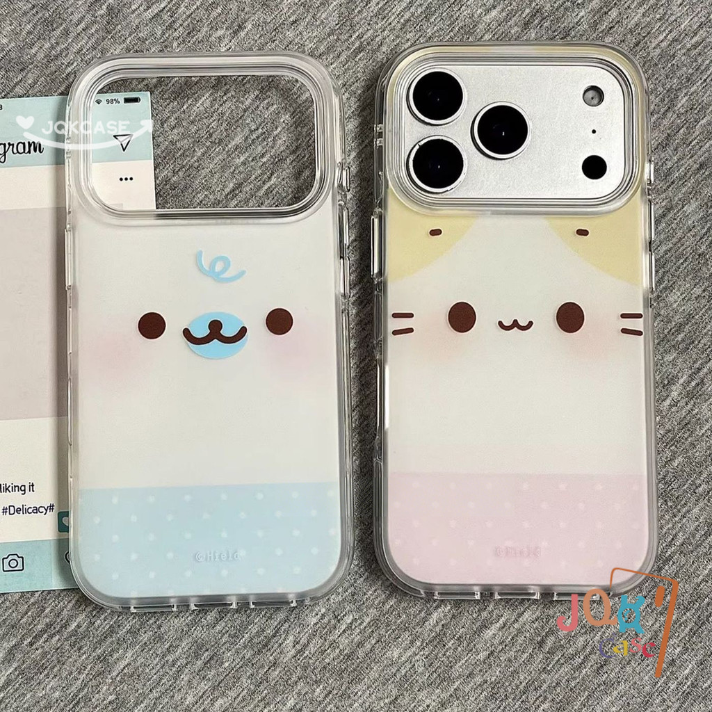 เคสคู่ลายแมวน่ารัก ดีไซน์ลายจุด สำหรับ iPhone 17 Air 14 12 Pro 16 Plus 15 Pro 17 Pro Max 13 11 7 8 Plus X Xr Xs Xs Max