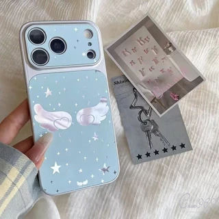 เหมาะสำหรับ IPhone 17 16 15 14 12 11 13 air XR X XS Max 14 15 16 Plus 16pro 17 ProMAX เคสโทรศัพท์ลายดาวและปีกนางฟ้า