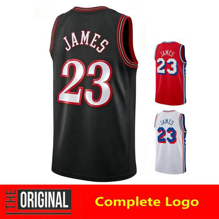 เสื้อบาสเก็ตบอลใหม่ 76ERS 23# LeBron James Jersey Classic Black