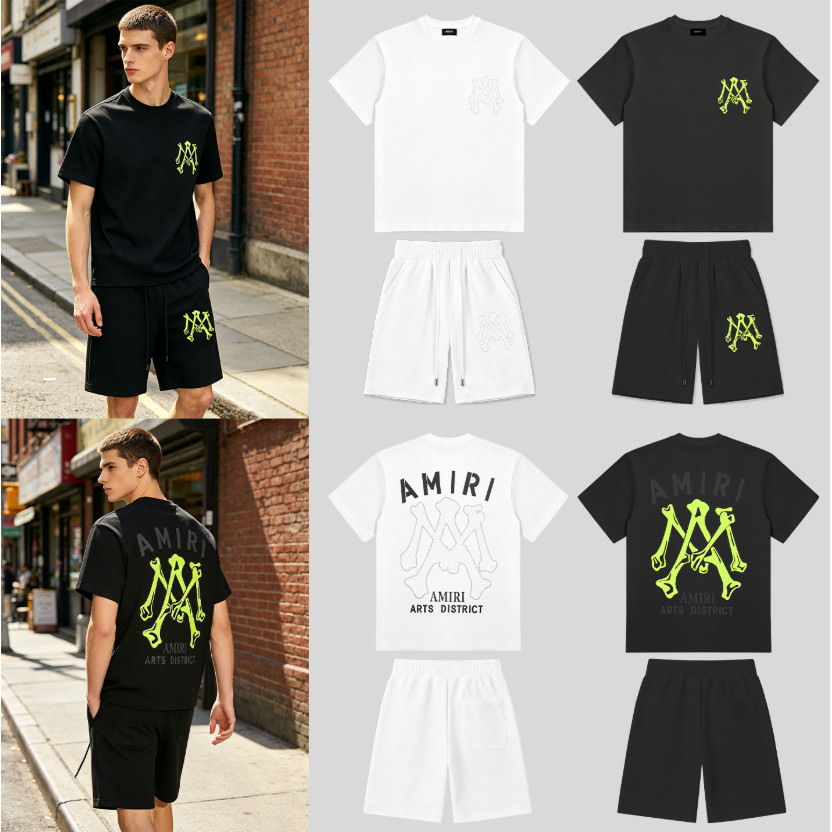 AMIRI High Street กางเกงขาสั้นแขนสั้นชุดสองชิ้น