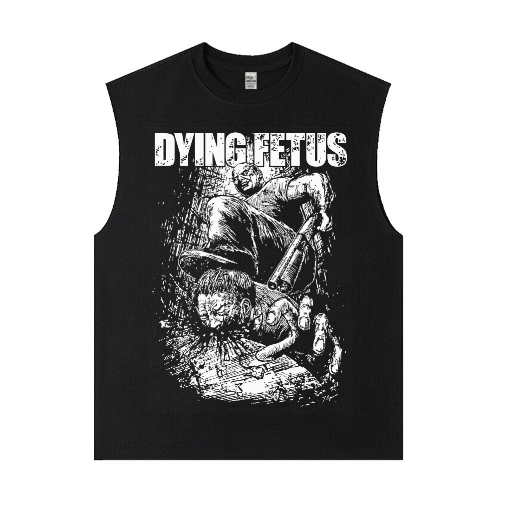 เสื้อกล้ามคอตตอน 100% Dying Fetus Brutal Artwork สไตล์เดธเมทัล เหมาะกับคอเพลงและสวมใส่ทุกวัน สบายตัว