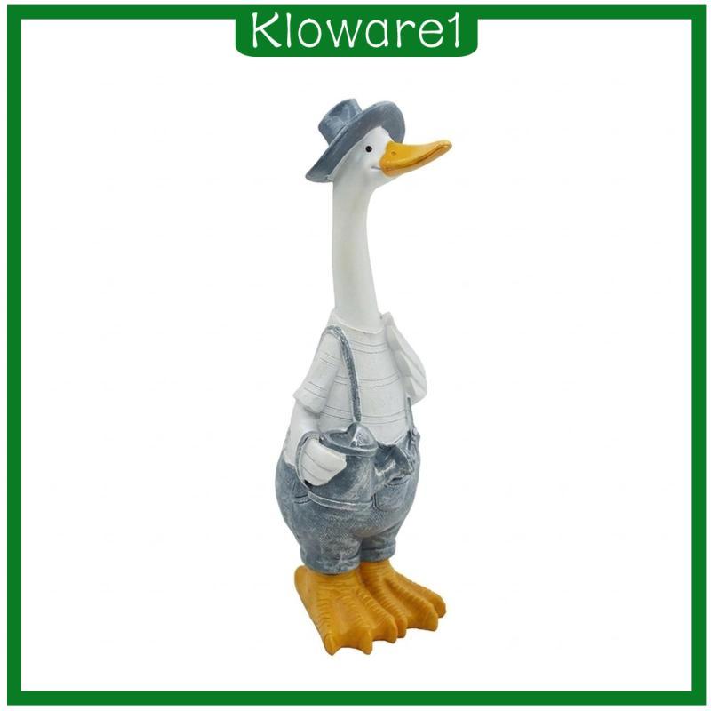 [Kloware1] สวนเป็ด Whimsical Duck Figurine รูปปั้นสวน Hand-Painted ตุ๊กตาสัตว์ Freestand สําหรับ Gardeners, Courtyard, Patio