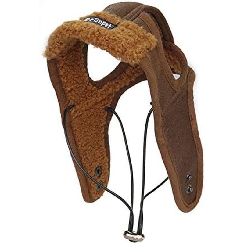 Leconpet Dog Aviator Hat, Dog Winter Pilot Hat with Ear Flaps for Cold Weather (XL, Brown)
