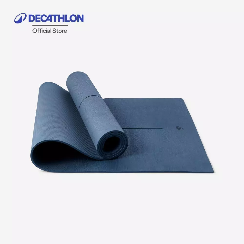Decathlon 5 Mm Grippy And Comfortable Beginner Yoga Mat เสื่อโยคะสำหรับผู้เริ่มต้น หนา 5 มิลลิเมตร - Blue