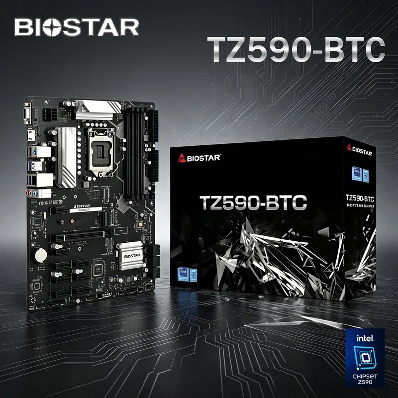 BIOSTAR TZ590-BTC เมนบอร์ด LGA 1200 DDR4 Z590 128G M.2 รองรับ 11900K 10900K 11700T 10700F 11600K CPU