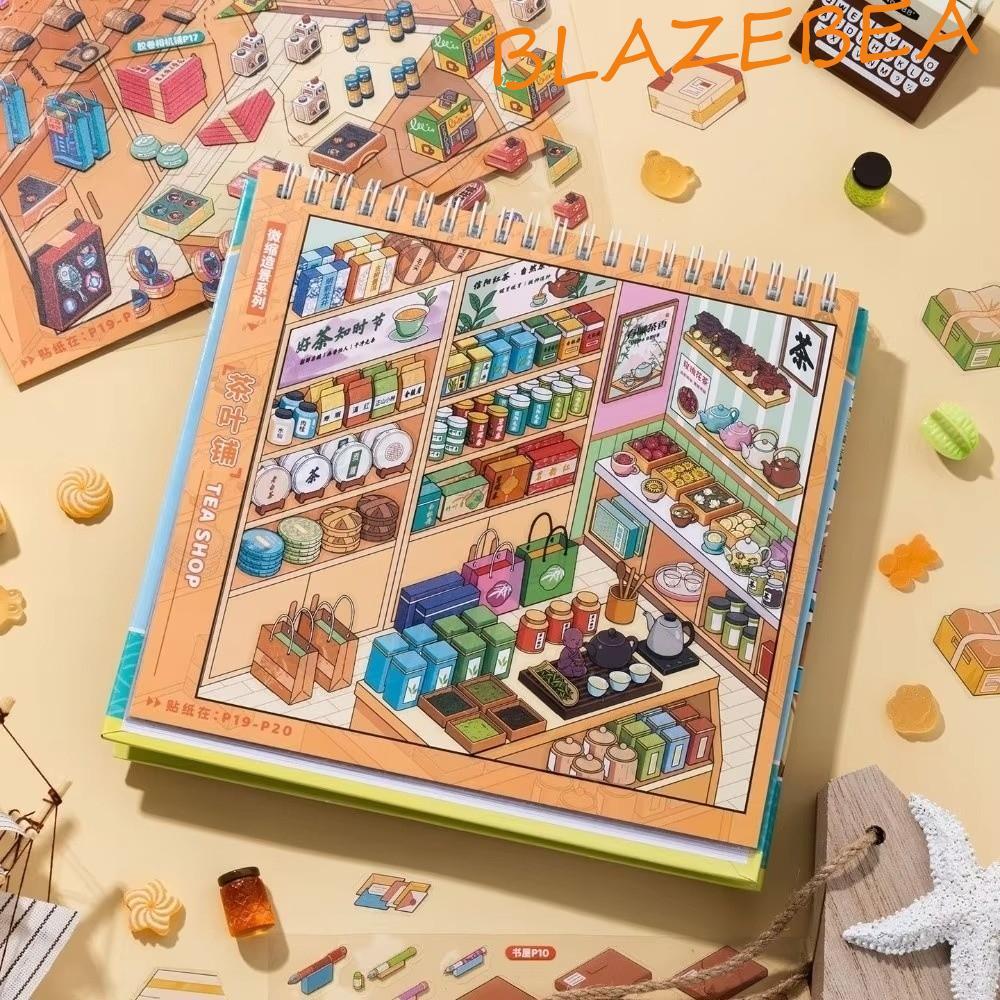 BLAZEBEA Store Code Goods Series Sticker, Store Code Goods วัสดุ PET 3D Scene Sticker, Handmade Craf