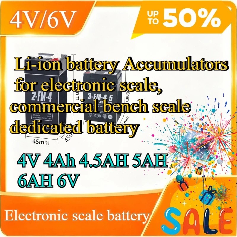 4V Multi ความจุ 4Ah/4.5Ah/5Ah/6Ah แบตเตอรี่แบบชาร์จไฟได้ 20 ชม. เวลาทํางานโดยเฉพาะสําหรับเครื่องชั่ง