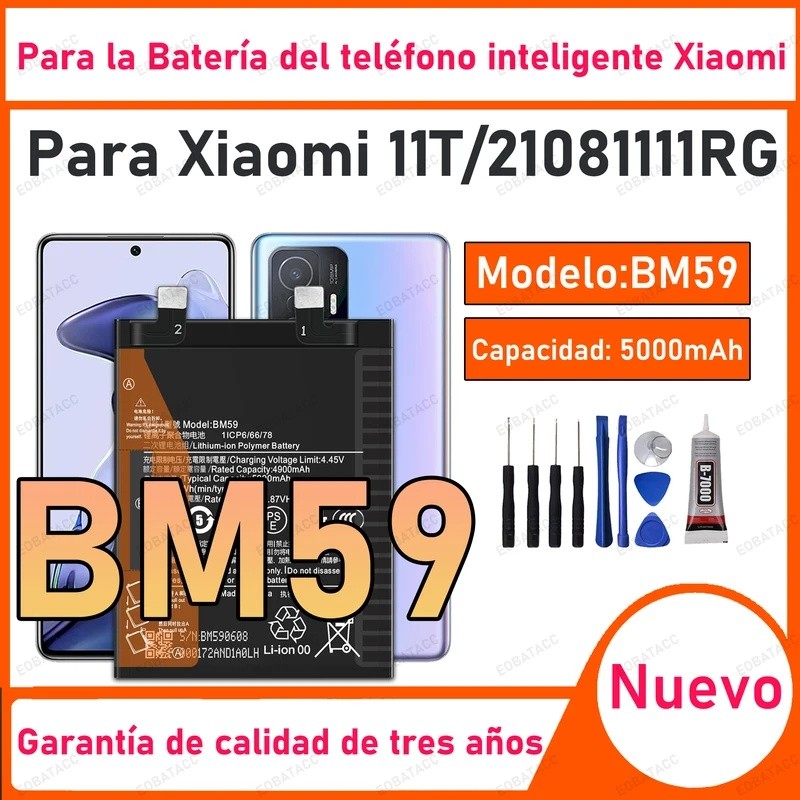 100% ใหม่คุณภาพสูง BM59 แบตเตอรี่สําหรับ XIAOMI 11T/21081111RG โทรศัพท์เปลี่ยน Bateria + เครื่องมือฟ