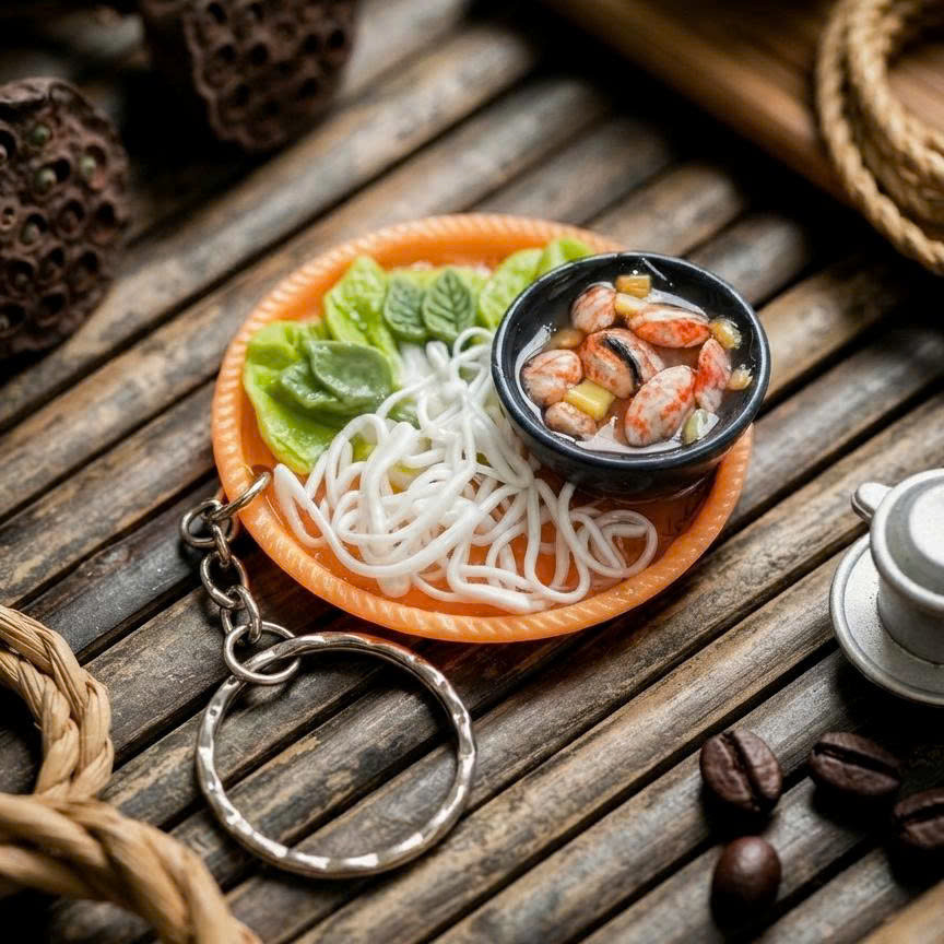 พวงกุญแจ / แม่เหล็กอาหาร BL213 Vietnam Mini Lovely Miniature Food Noodle Pho Model