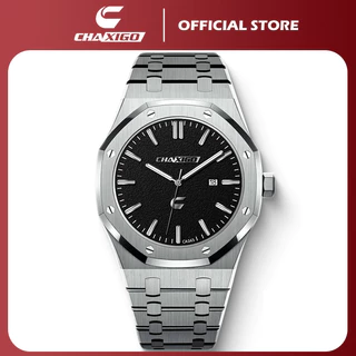 CHAXIGO นาฬิกาผู้ชาย กันน้ำ 100% ดีไซน์พรีเมียม ตัวเรือนสแตนเลส แสดงวันที่ กระจกแร่ สไตล์ธุรกิจ พร้อมส่ง CA043