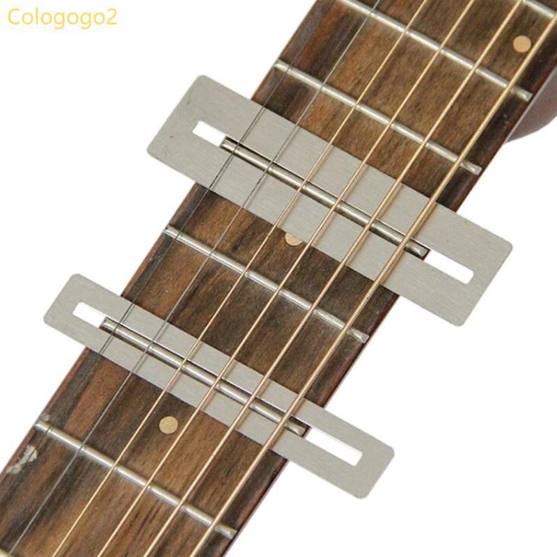 Cologogo2 2 ชิ้นชุดกีตาร์ Fret Protector โลหะ Fret Bass กีตาร์ Fretboard Protector ชุด