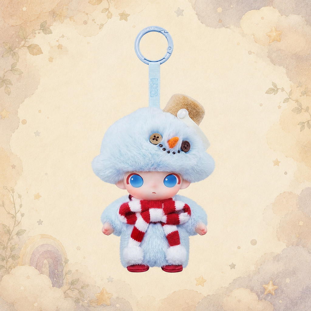 POPMART DIMOO Snowman-Vinyl Plush จี้ของขวัญเครื่องประดับแท้