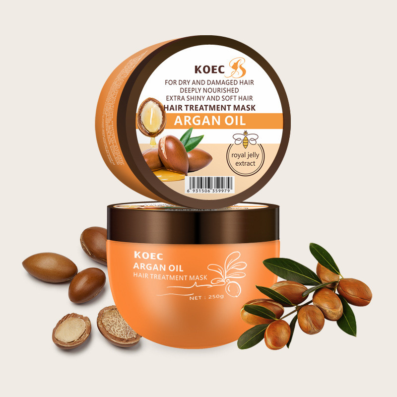 KOEC เวอร์ชันภาษาอังกฤษ Argan Oil Nourishing Softening Hair Mask Argan Oil Essence Hair Mask 250g