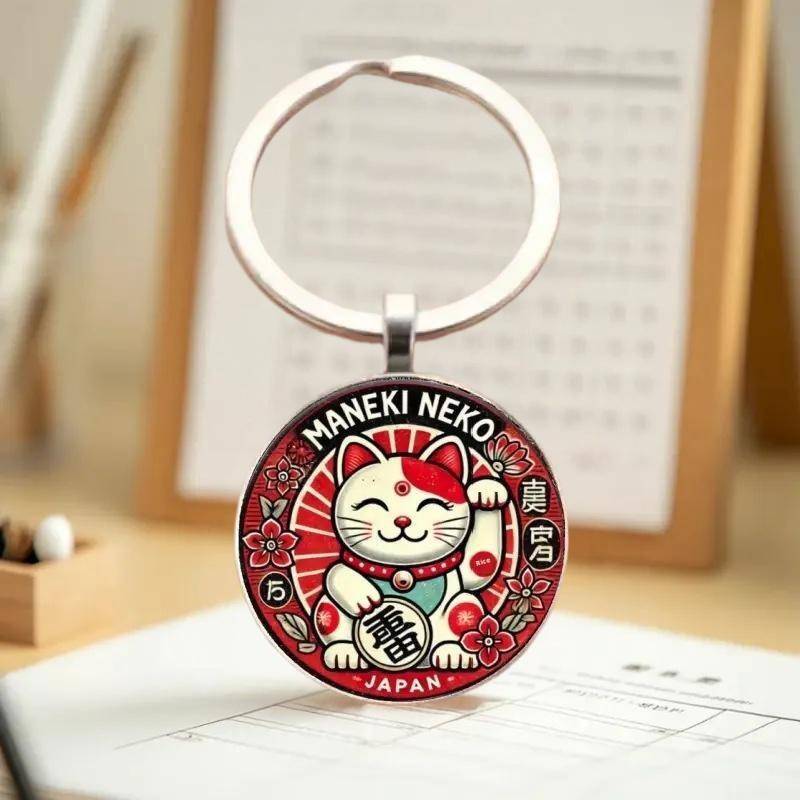 XUAN 1/3/5Pcs ญี่ปุ่น Good Lu Charm สังกะสี Key แหวน Maneki Neko Luy แมวพวงกุญแจสําหรับกุญแจรถกระเป๋