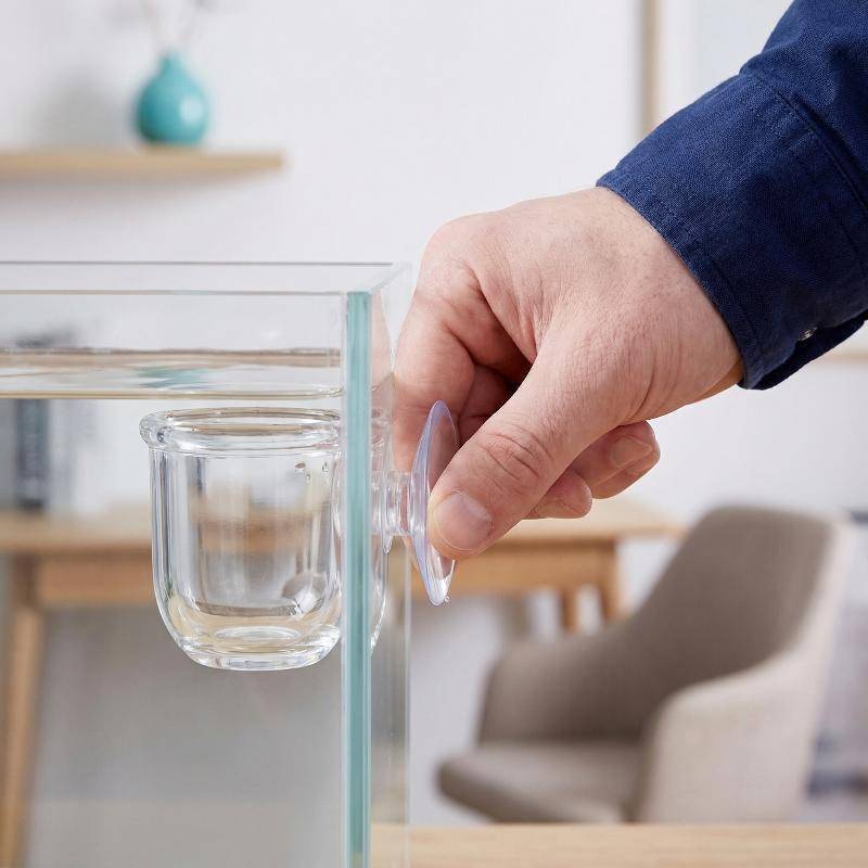 Gent อะคริลิคโปร่งใส Aquatic Plant Holder ถ้วยดูดสําหรับ Aquarium Plant Propagation และ Betta Breedi